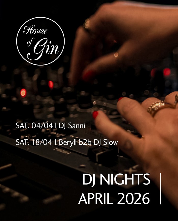 House of Gin Berlin – DJ-Line-up für April 2026 mit Live-Musik und Cocktails in stimmungsvoller Bar-Atmosphäre.